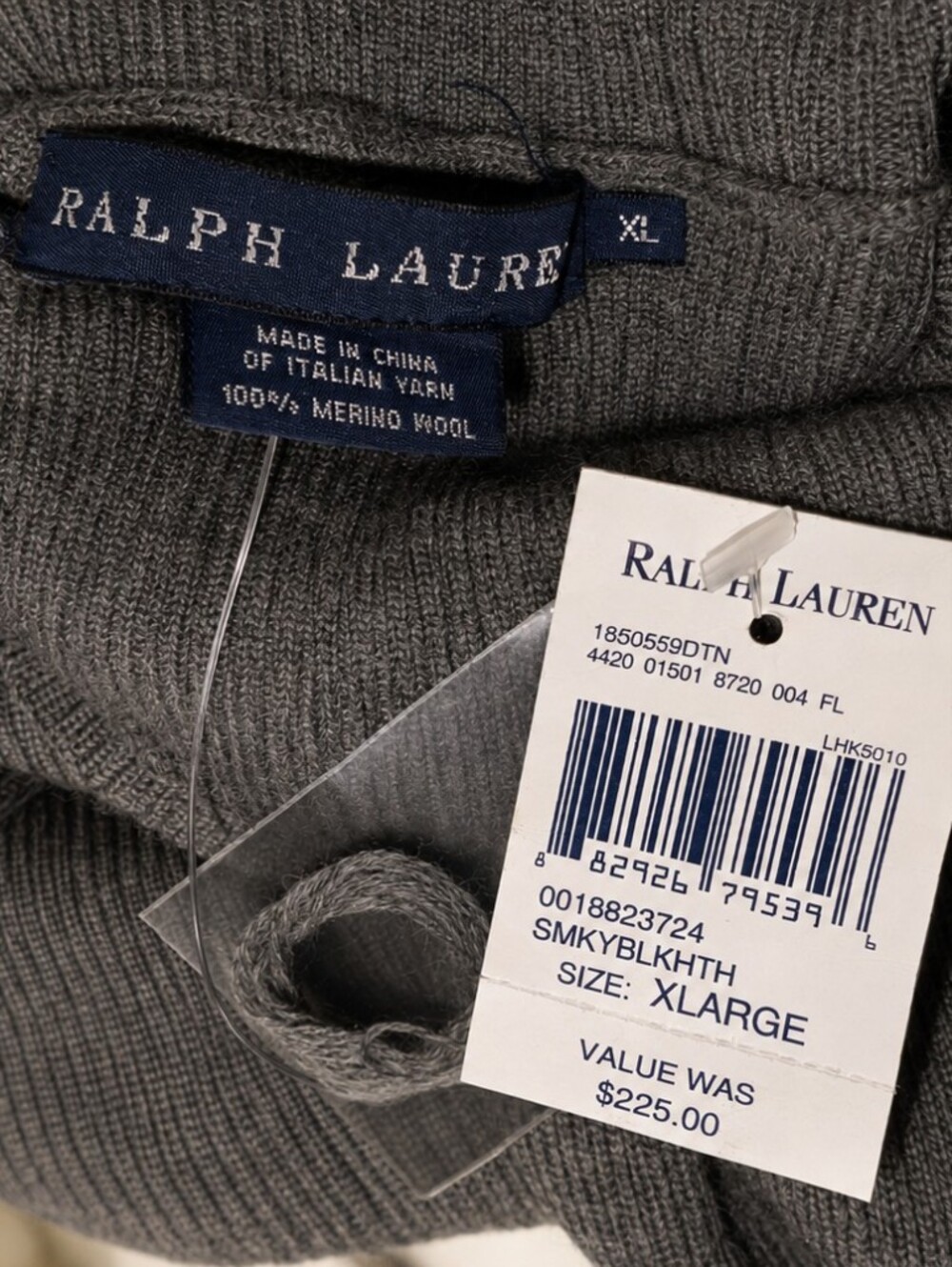 Ralph Lauren Gray Merino Wool Turtleneck Sweater Dress NWT XL - Picture 7 of 7